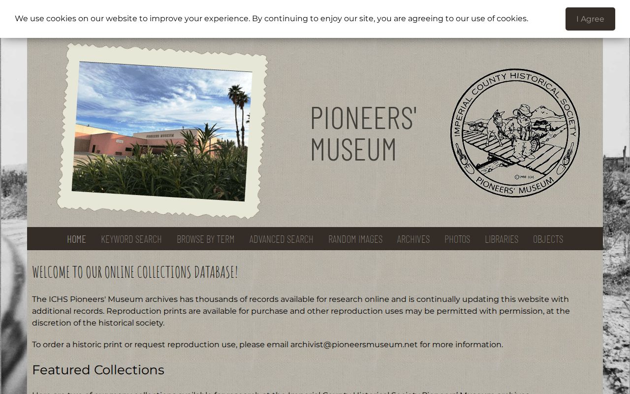 El Centro people directories Pioneers' Museum online collections search