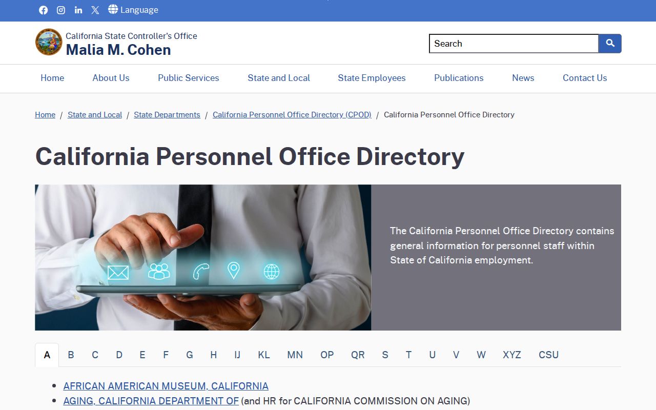 El Centro people directories California Personnel Office Directory browse page